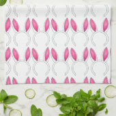 Niedlich Pink White Oaster Kaninchenfrühling Geschirrtuch (Gefaltet)