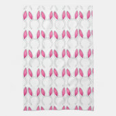 Niedlich Pink White Oaster Kaninchenfrühling Geschirrtuch (Vertikal)