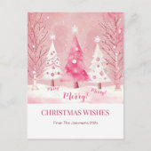 Niedlich Pink White Retro Weihnachten (Vorderseite)