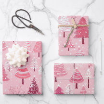 Niedlich Pink White Retro Weihnachtsbaumen