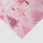 Niedlich Pink White Retro Weihnachtsbaumen Seidenpapier (Detail)
