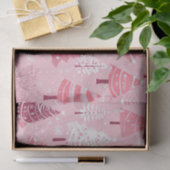 Niedlich Pink White Retro Weihnachtsbaumen Seidenpapier (Geschenk)