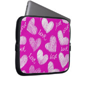 Niedlich Pink White Scribbled Hearts mit Liebe Scr Laptopschutzhülle (Vorne Rechts)