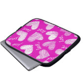 Niedlich Pink White Scribbled Hearts mit Liebe Scr Laptopschutzhülle (Vorne Knopf)