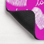Niedlich Pink White Scribbled Hearts mit Liebe Scr Mousepad (Ecke)