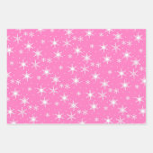 Niedlich Pink White Snowflake Muster Xmas Geschenkpapier Set (Vorderseite 2)