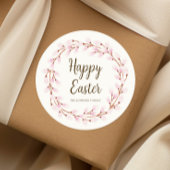 Niedlich Pink Willow Happy Oaster Runder Aufkleber