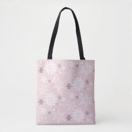 Niedlich Pink Winter Snowflake Urlaubssaison Tasche