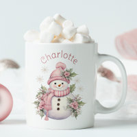 Niedlich Pink Winter Snowman Weihnachten