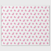 Niedlich Pink Winter Weihnachtsmuster Geschenkpapier (Flach)