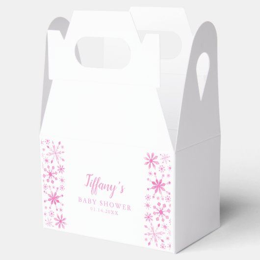 Niedlich Pink Winter Wonderland Babydusche Geschenkschachtel (Geöffnet)