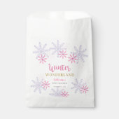Niedlich Pink Winter Wonderland Kinderdusche Schne Geschenktütchen (Vorderseite)