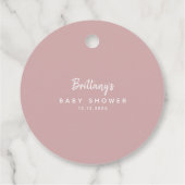 Niedlich Pink Winter Wunderland Pinguine Kinderdus Geschenkanhänger (Rückseite)