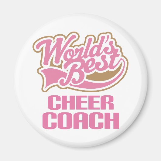 Niedlich Pink Worlds Best Cheer Coach Magnet (Vorne)