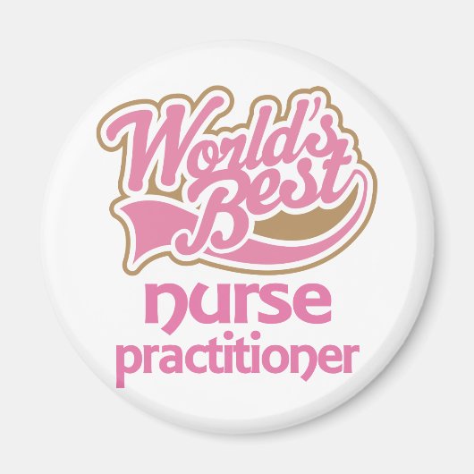Niedlich Pink Worlds Best Nurse Practitioner Magnet (Vorne)