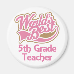 Niedlich Pink Worlds Bester 5th Grade Lehrer Magnet