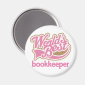 Niedlich Pink Worlds Bester Buchhalter Magnet (Vorderseite/Rückseite)