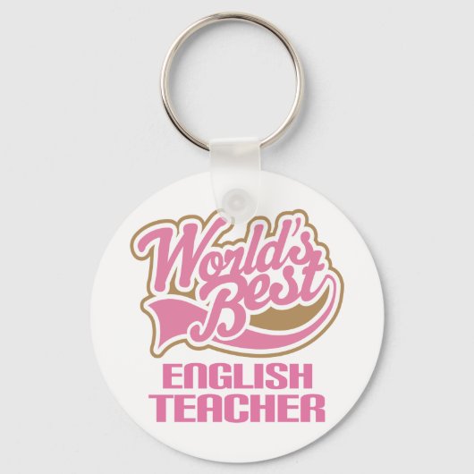 Niedlich Pink Worlds Bester Englischlehrer Schlüsselanhänger (Vorderseite)