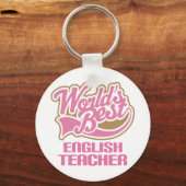 Niedlich Pink Worlds Bester Englischlehrer Schlüsselanhänger (Vorderseite)