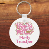 Niedlich Pink Worlds Bester Mathematiklehrer Schlüsselanhänger (Vorderseite)