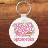 Niedlich Pink Worlds Bester Optometriker Schlüsselanhänger (Vorderseite)
