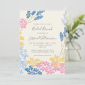 Niedlich Pink Yellow Blue Garden Blumengarten Brau Einladung (Stehend Vorderseite)