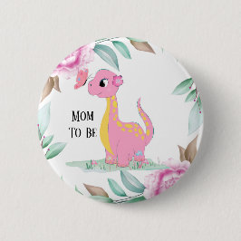 Niedlich Pink Yellow Dinosaur Butterfly Baby Dusch Button