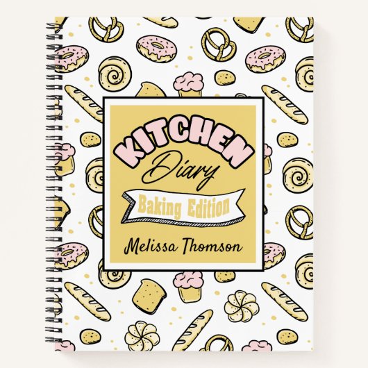 Niedlich Pink Yellow Kitchen Diary Baking Edition Notizblock (Vorderseite)