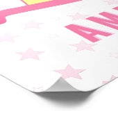 Niedlich Pink Yellow Rocking Horst Star Kids Name Poster (Ecke)