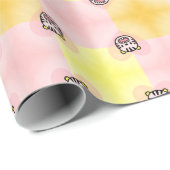 NIEDLICH PINK YELLOW TIGER HERZ GESCHENKPAPIER (Rolleneckpunkt)