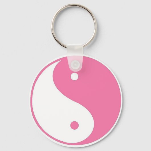 Niedlich Pink Yin Yang Schlüsselanhänger (Vorderseite)
