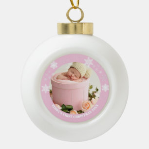 Niedlich-pinkfarbene Babys Keramik Kugel-Ornament