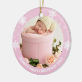 Niedlich-pinkfarbene Babys Keramik Ornament (Links)