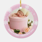 Niedlich-pinkfarbene Babys Keramik Ornament (Hinten)