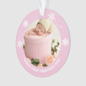 Niedlich-pinkfarbene Babys Ornament (Vorderseite)