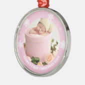 Niedlich-pinkfarbene Babys Ornament Aus Metall (Links)