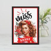 Niedlich Pinup_ Miss Sassy Einladung (Stehend Vorderseite)