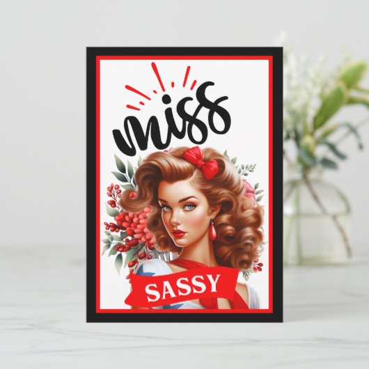 Niedlich Pinup_ Miss Sassy Einladung (Stehend Vorderseite)