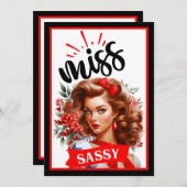 Niedlich Pinup_ Miss Sassy Einladung (Vorne/Hinten)