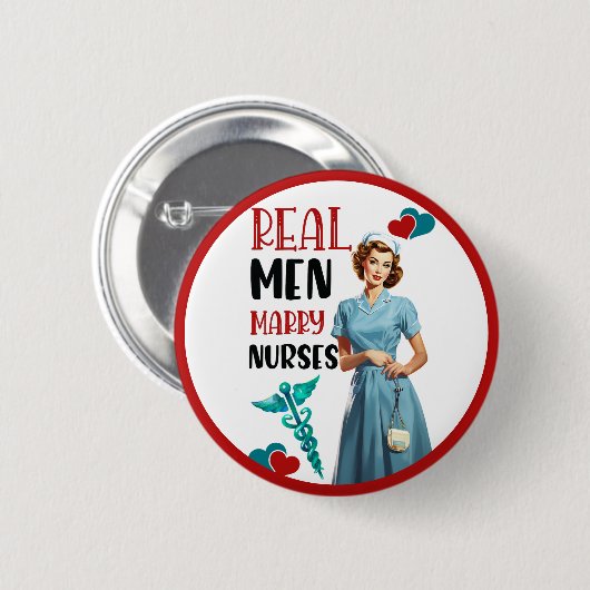 Niedlich Pinup_ Real Men Heiraten Button (Vorne & Hinten)