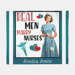 Niedlich Pinup_ Real Men Heiraten Fleecedecke