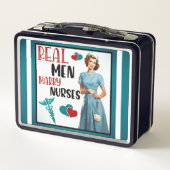 Niedlich Pinup_ Real Men Heiraten Metall Brotdose (Rückseite)