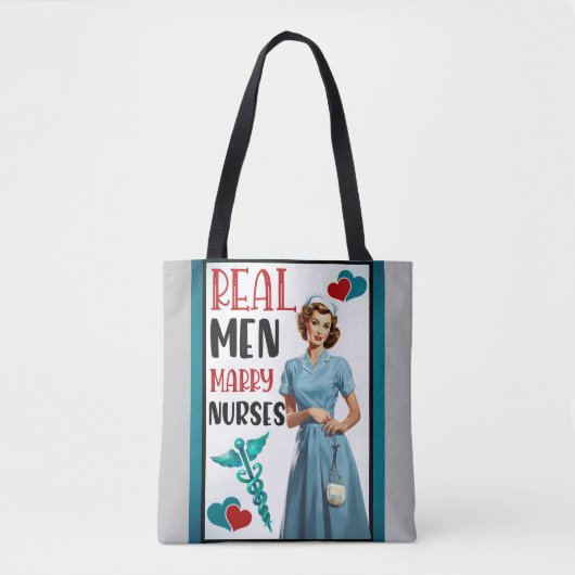Niedlich Pinup_ Real Men Heiraten Tasche (Vorderseite)
