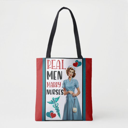 Niedlich Pinup_ Real Men Heiraten Tasche (Vorderseite)