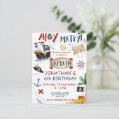 Niedlich Pirate Birthday Postkarte (Stehend Vorderseite)