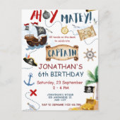 Niedlich Pirate Birthday Postkarte (Vorderseite)