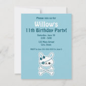 Niedlich Pirate Bunny Geburtstagsparty Einladungen (Rückseite)