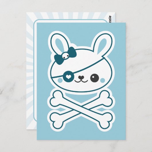 Niedlich Pirate Bunny Postkarte (Vorne/Hinten)