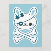 Niedlich Pirate Bunny Postkarte (Vorderseite)