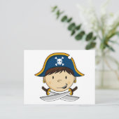 Niedlich Pirate Captain Postcard Postkarte (Stehend Vorderseite)